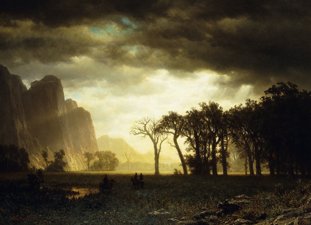 Ohittava myrsky Yosemitessa, 1865 tekijältä Albert Bierstadt