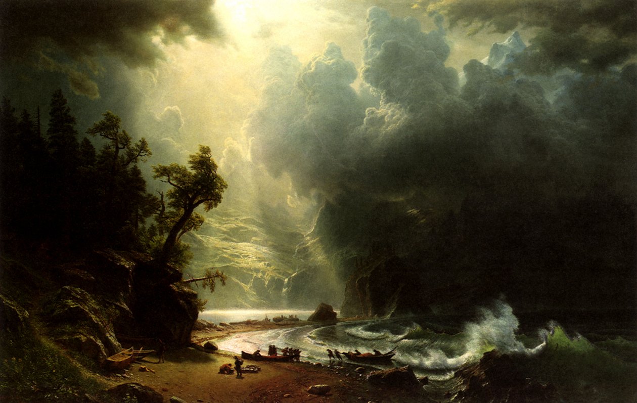 Puget Sound Tyynenmeren rannikolla tekijältä Albert Bierstadt