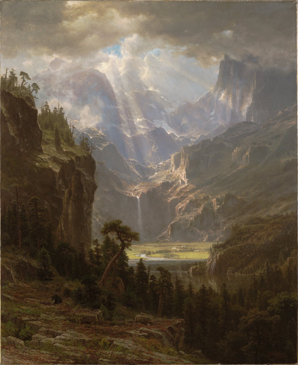 Kalliovuoret, ”Lander’s Peak” tekijältä Albert Bierstadt