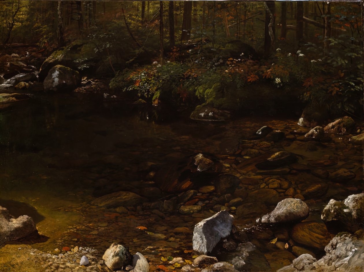 Shady Pool, White Mountains, New Hampshire, c. 1869. tekijältä Albert Bierstadt