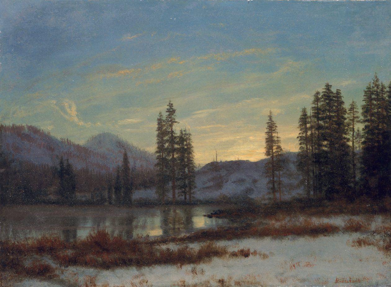 Lunta Kalliovuorilla tekijältä Albert Bierstadt