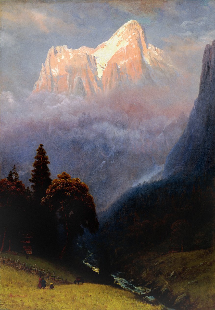 Myrsky Alppien keskuudessa, n. 1856 tekijältä Albert Bierstadt