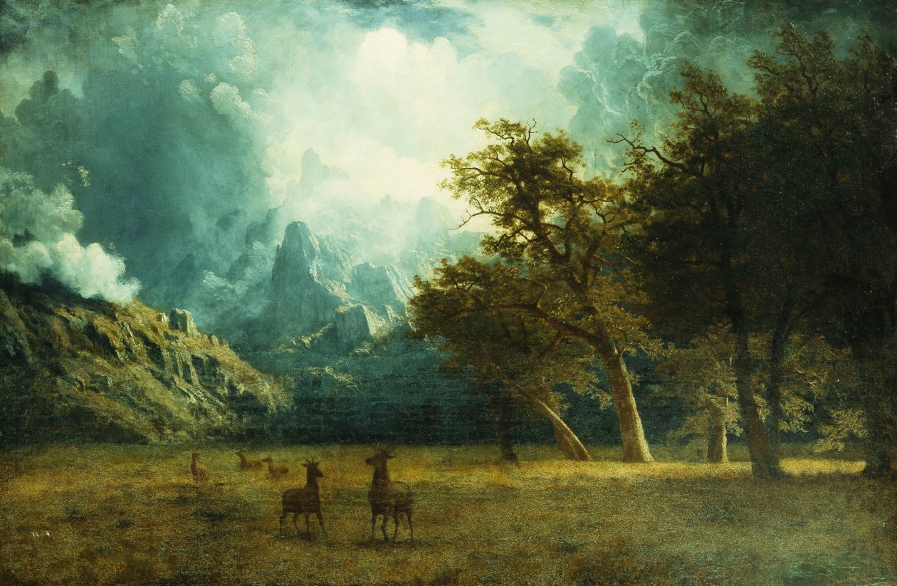Myrsky Laramie Peakillä, tekijältä Albert Bierstadt