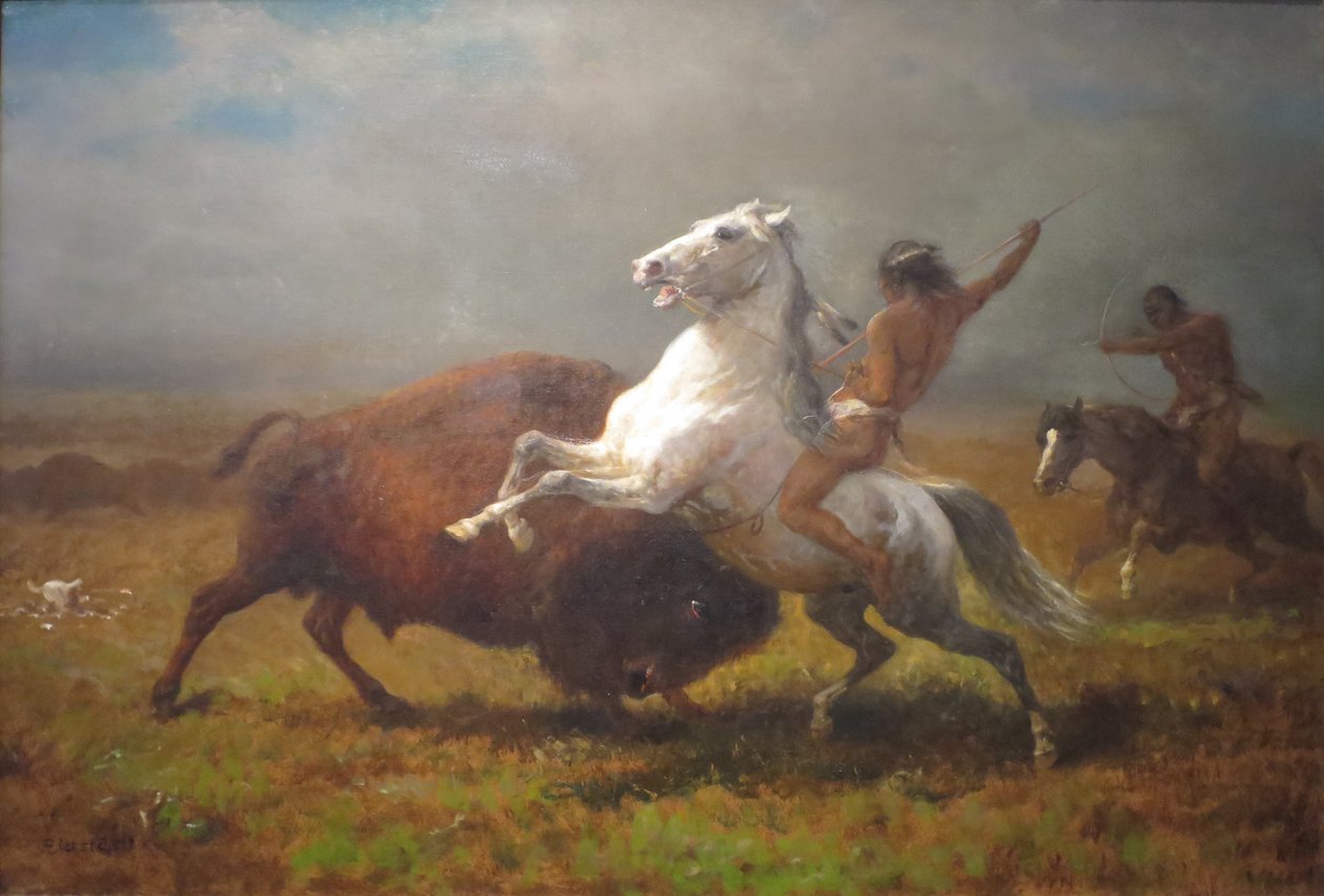 Tutkimus "The Last of the Buffalo" -elokuvaa varten. tekijältä Albert Bierstadt