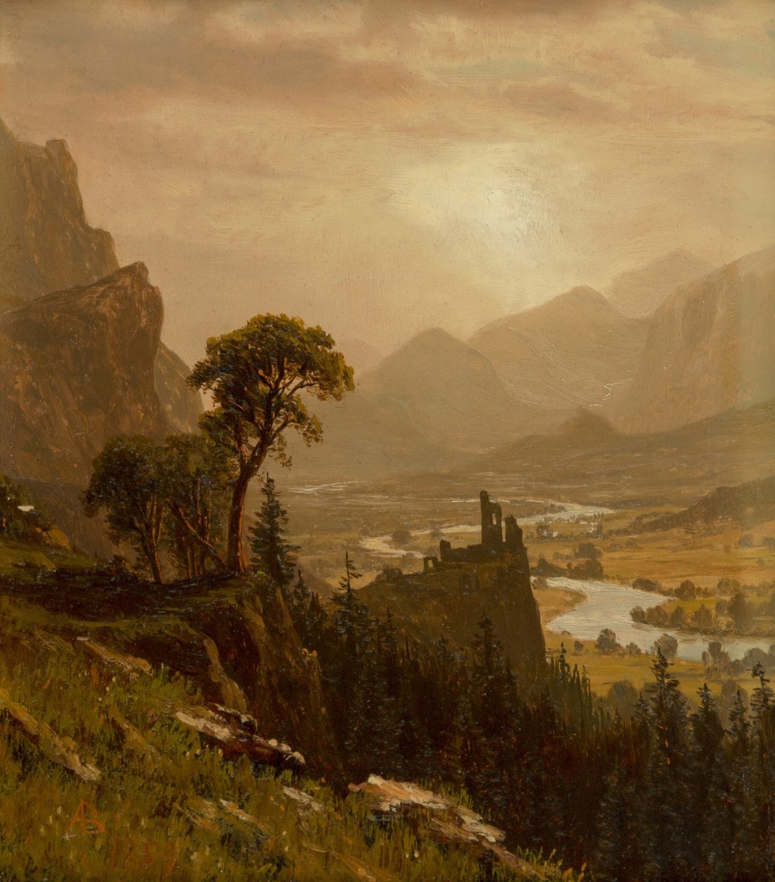 Auringonlasku vuorella tekijältä Albert Bierstadt