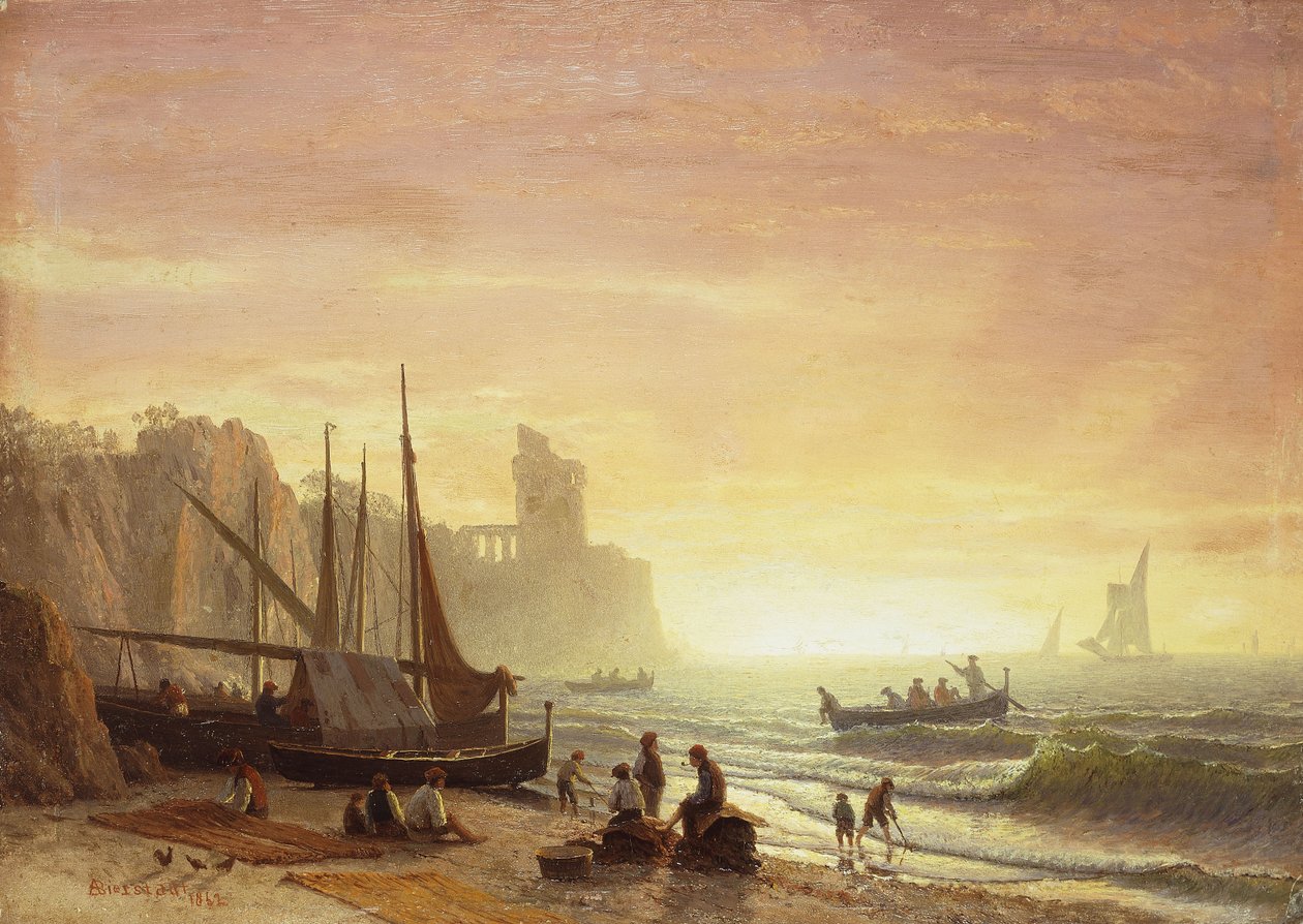 Kalastuslaivasto, 1862 tekijältä Albert Bierstadt