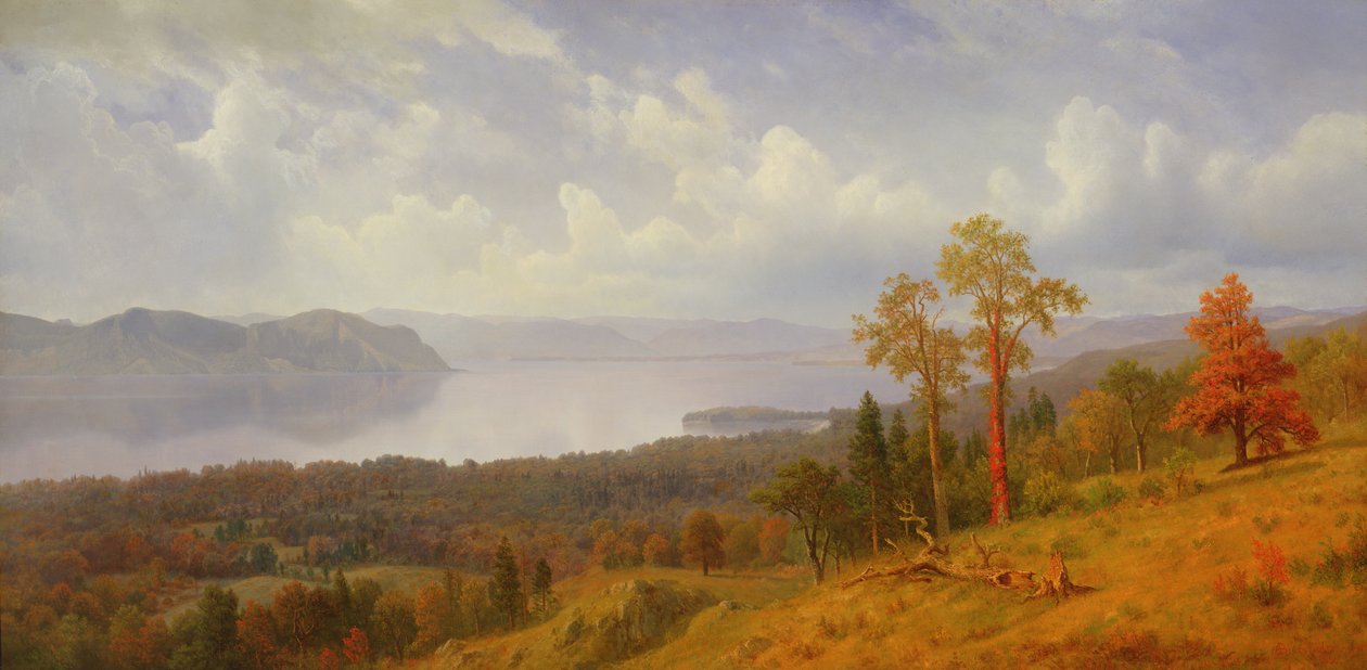 Näkymä Hudsonilla Tappen Zeen yli kohti Hook Mountainia, 1866. tekijältä Albert Bierstadt