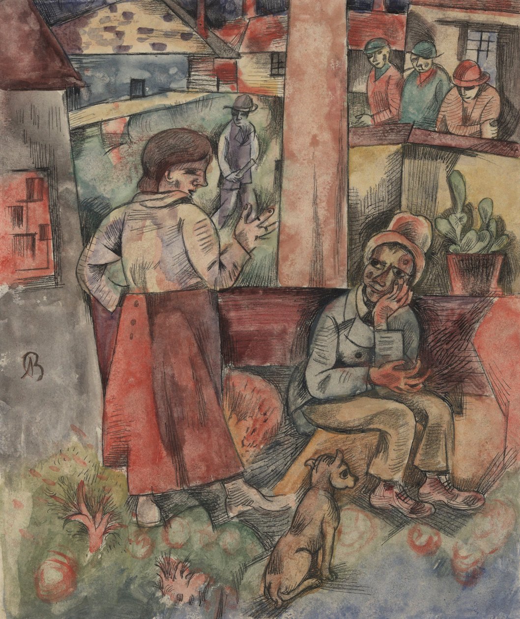 Kylän reuna; Fabrikstadt tekijältä Albert Bloch