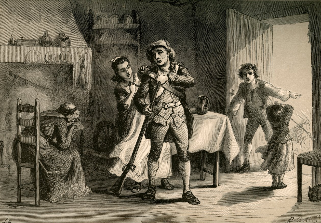 Minuuttimies valmistautumassa sotaan, 1877. tekijältä Albert Bobbett