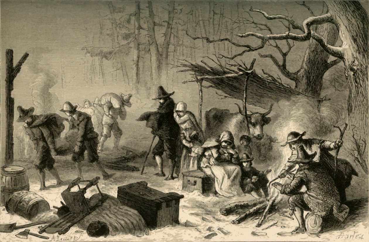 Englantilaiset siirtolaiset Amerikassa, 1877. tekijältä Albert Bobbett