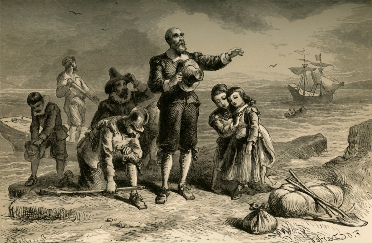 Pyhiinvaeltajien maihinnousu, 1877. tekijältä Albert Bobbett