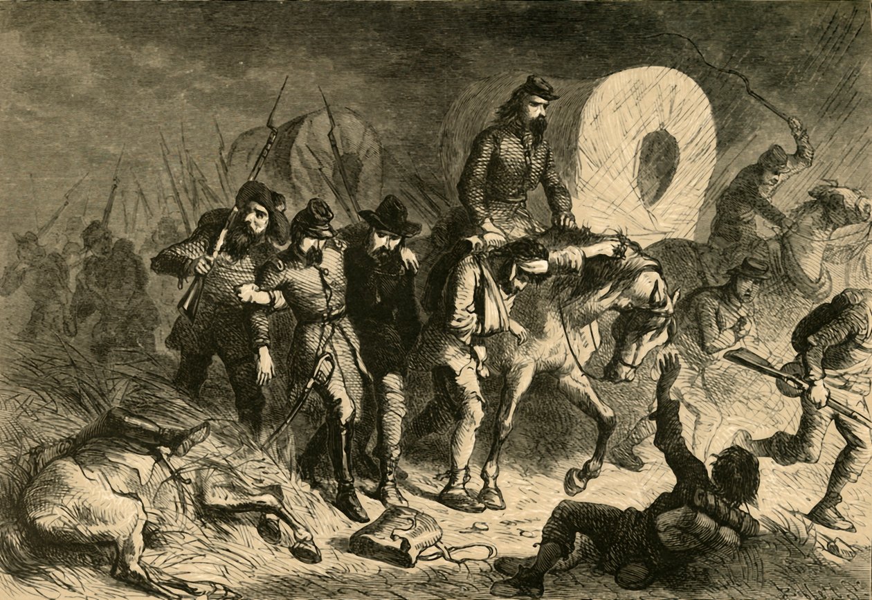 Konfederaatioiden vetäytyminen Shilohista, 1878. tekijältä Albert Bobbett