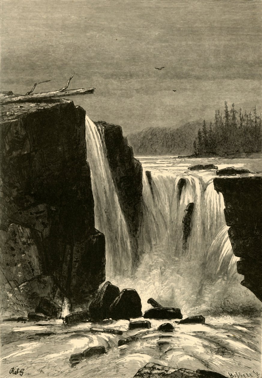 "Willamette Fallsin eteläpuoli", 1872. tekijältä Albert Bobbett