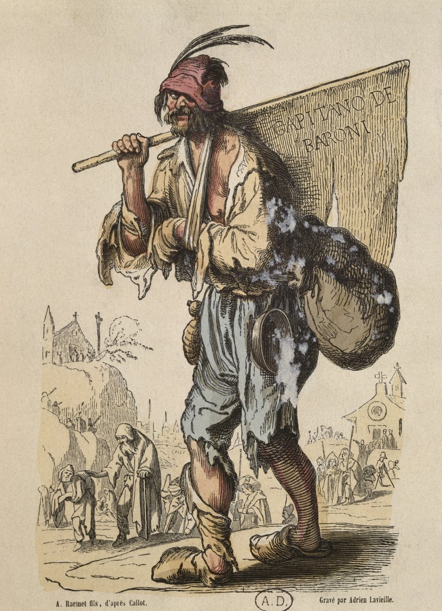 Bohemiansin kapteeni Adrien Lavieillen (1818-62) kaivertaman Jacques Callot