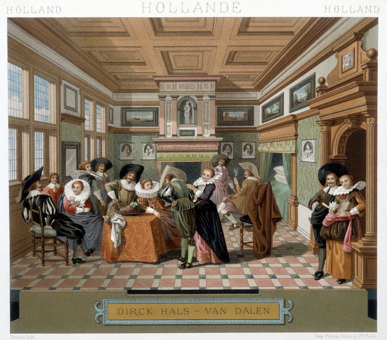 Hollantilainen puvuissa ja 1700-luvun sisustuksessa. Kuvitus Racinet