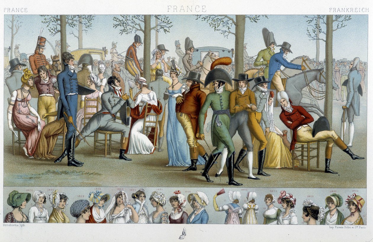 Porvari kävelee Longchampiin, deb. 1800-luku - Racinet