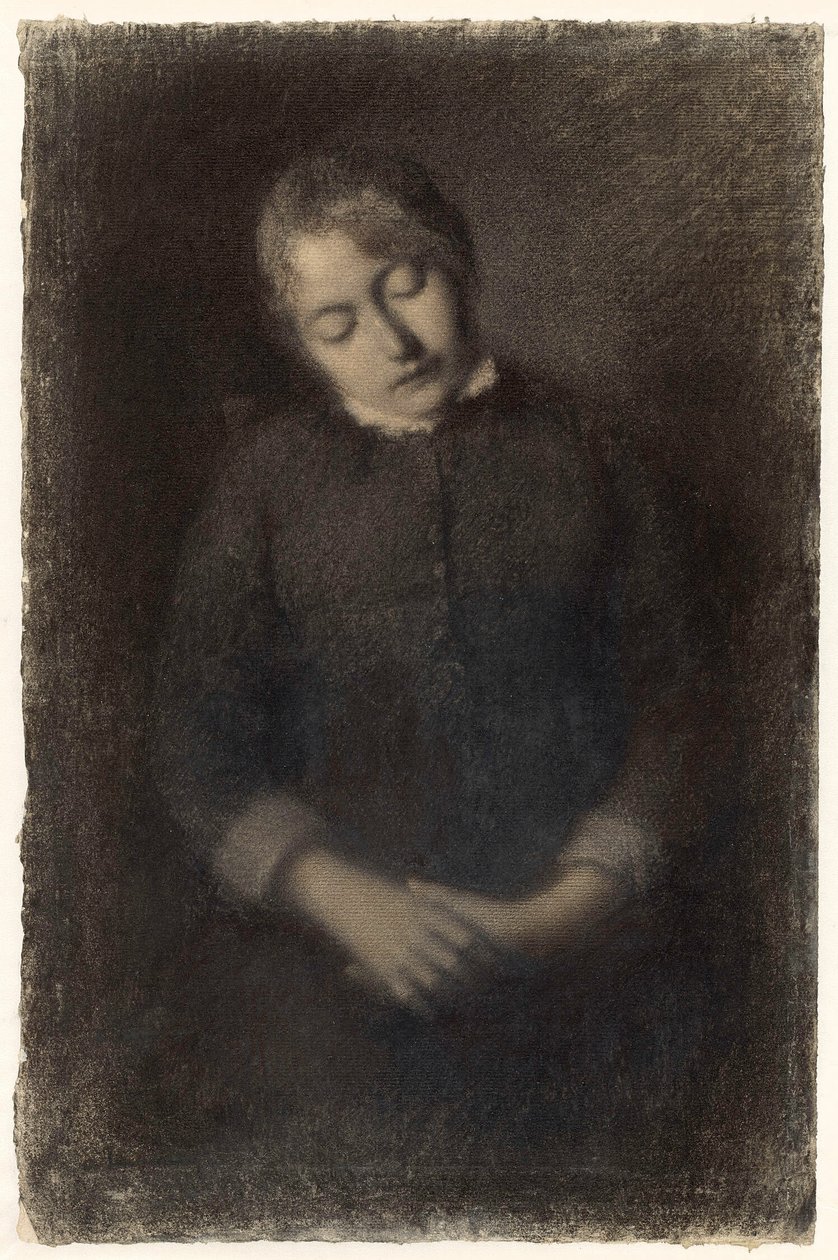 Muotokuva taiteilijan vaimosta nukkumassa (Marie Guilloux) tekijältä Albert Charles Lebourg