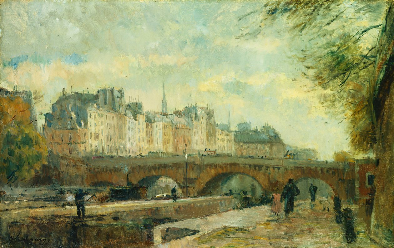 Kaupungin uusi silta; Le Pont Neuf de la Cite, tekijältä Albert Charles Lebourg