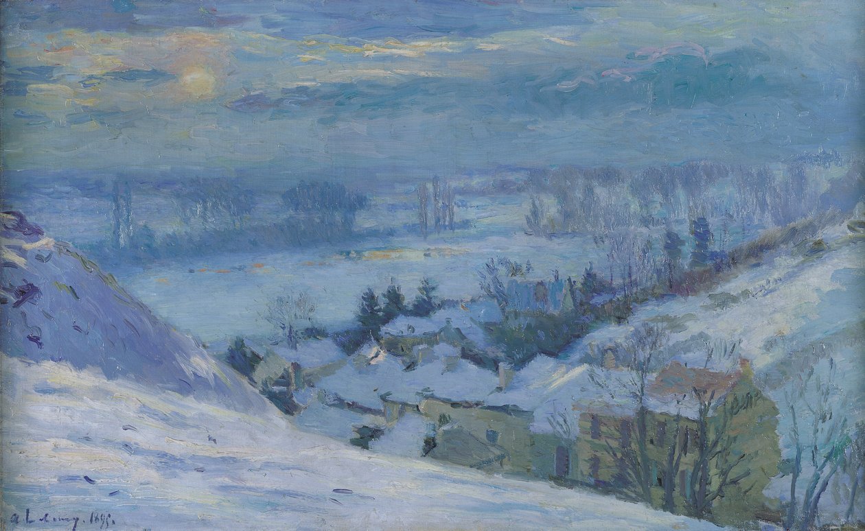 Herblayn kylä lumen alla, 1895 tekijältä Albert Charles Lebourg