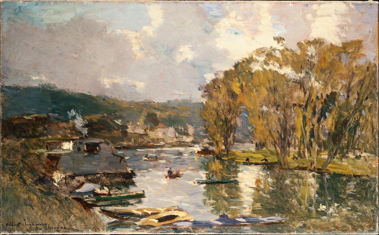 Pieni Seine-joen haara Bas-Meudonissa syysiltana, 1893 tekijältä Albert Charles Lebourg