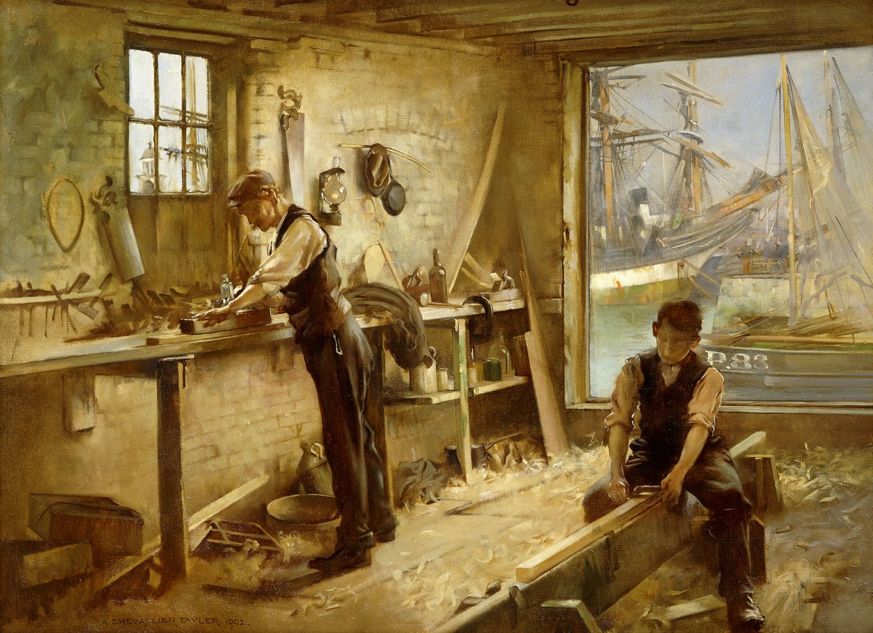 Laivantekijän työpaja, 1902 tekijältä Albert Chevallier Tayler
