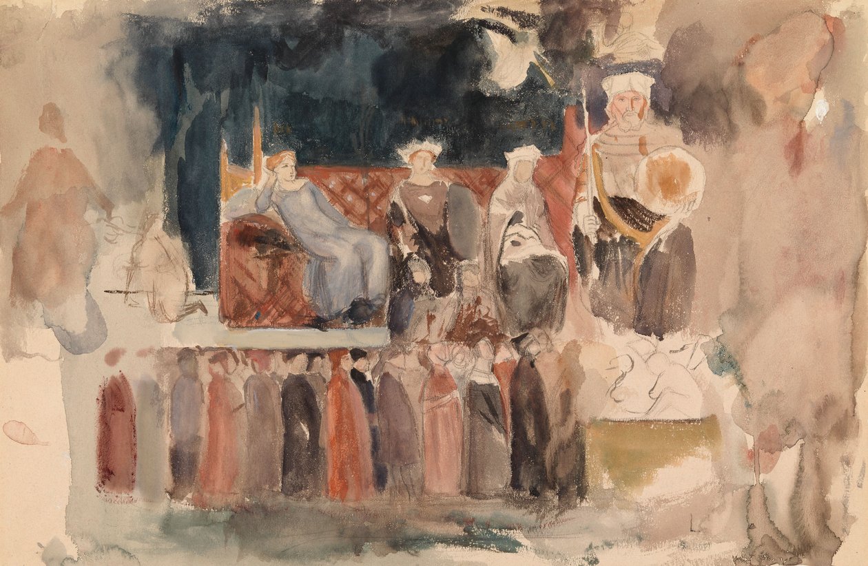 Hyvän hallinnon allegoria, luonnos Ambrogio Lorenzettin freskosta Sienan Palazzo Pubblicossa tekijältä Albert Edelfelt