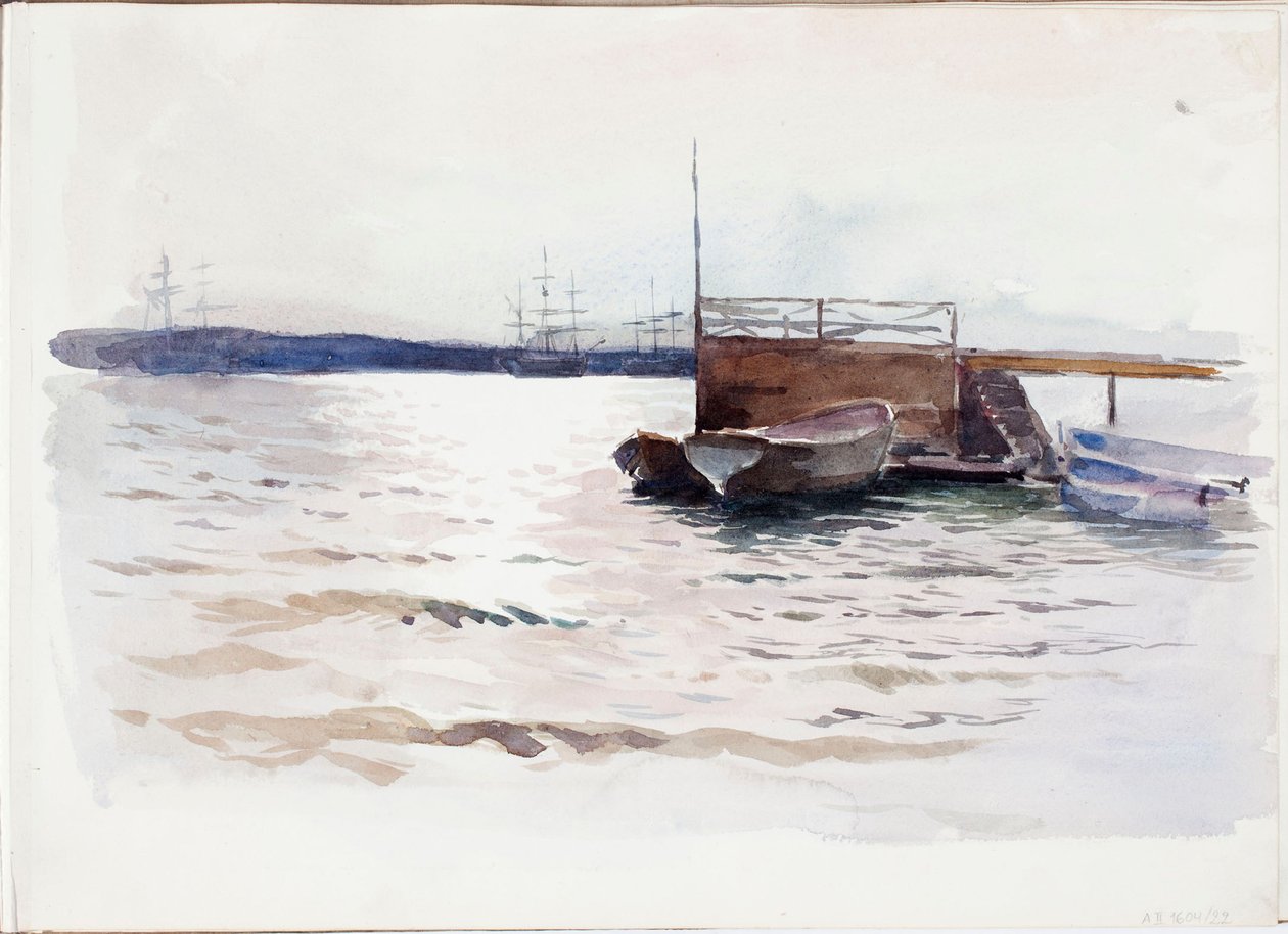 Veneet laiturilla tekijältä Albert Edelfelt