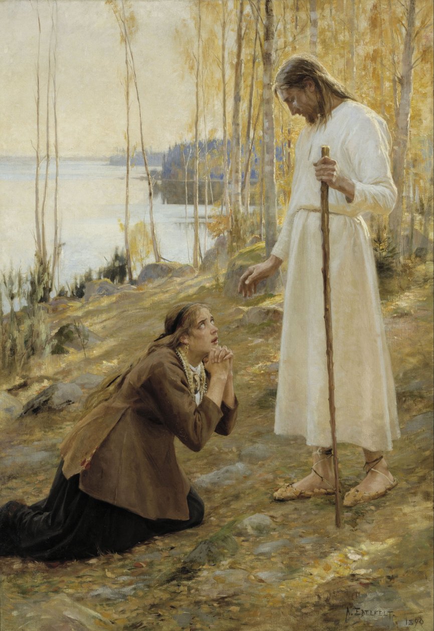 Kristus ja Maria Magdaleena, suomalainen legenda tekijältä Albert Gustaf Aristides Edelfelt