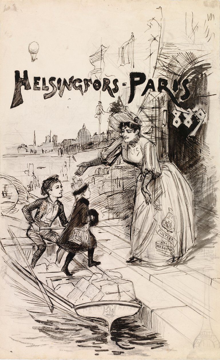 Taidejulkaisun ”Helsingfors – Pariisi 1889” kansikuva tekijältä Albert Edelfelt