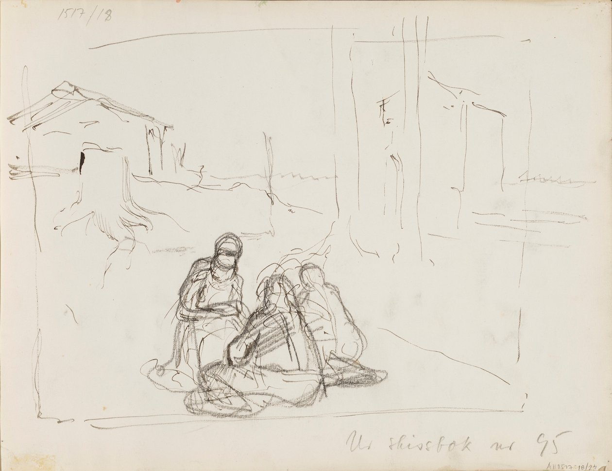 Henkilöluonnoksia maisemassa tekijältä Albert Edelfelt