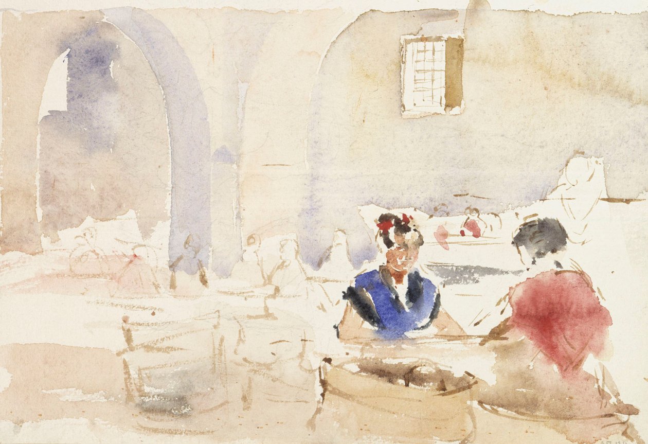 Sisustus Espanjasta (Sevillan tupakkatehdas) tekijältä Albert Edelfelt
