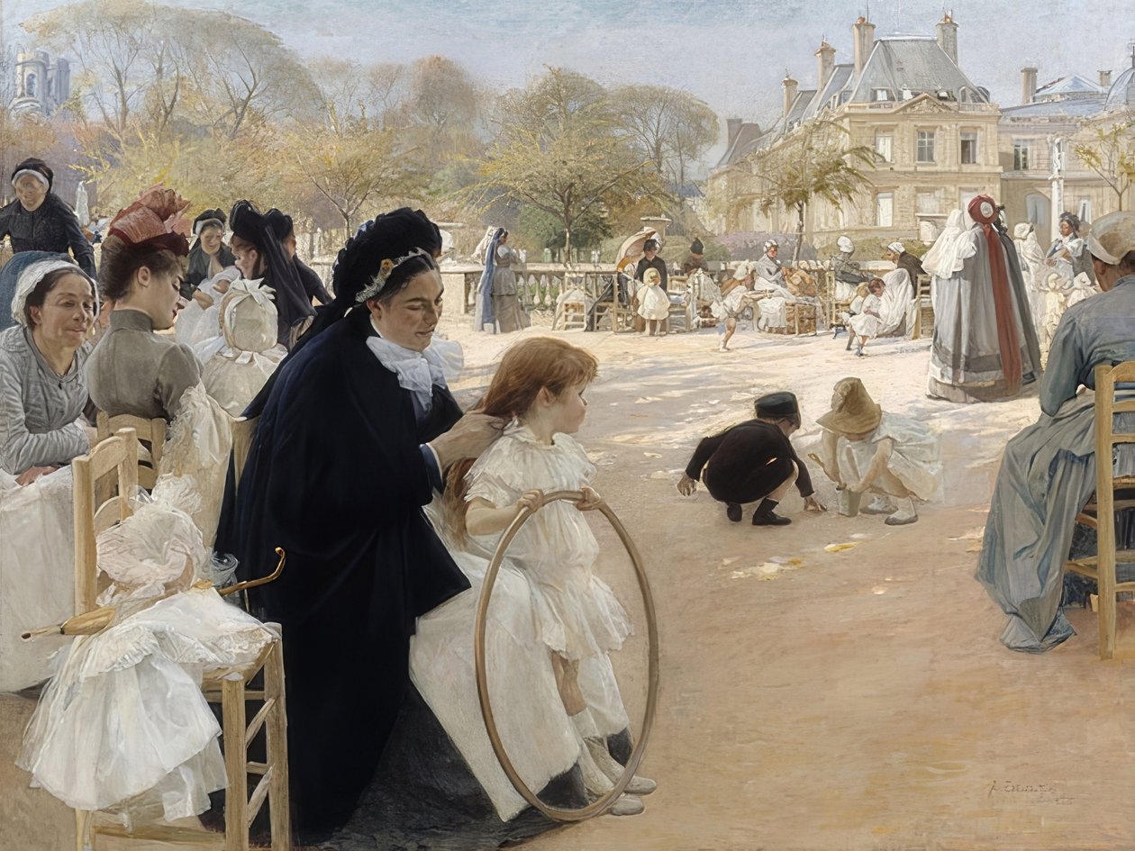 Luxemburgin puutarhat, Pariisi. 1887 tekijältä Albert Gustaf Aristides Edelfelt