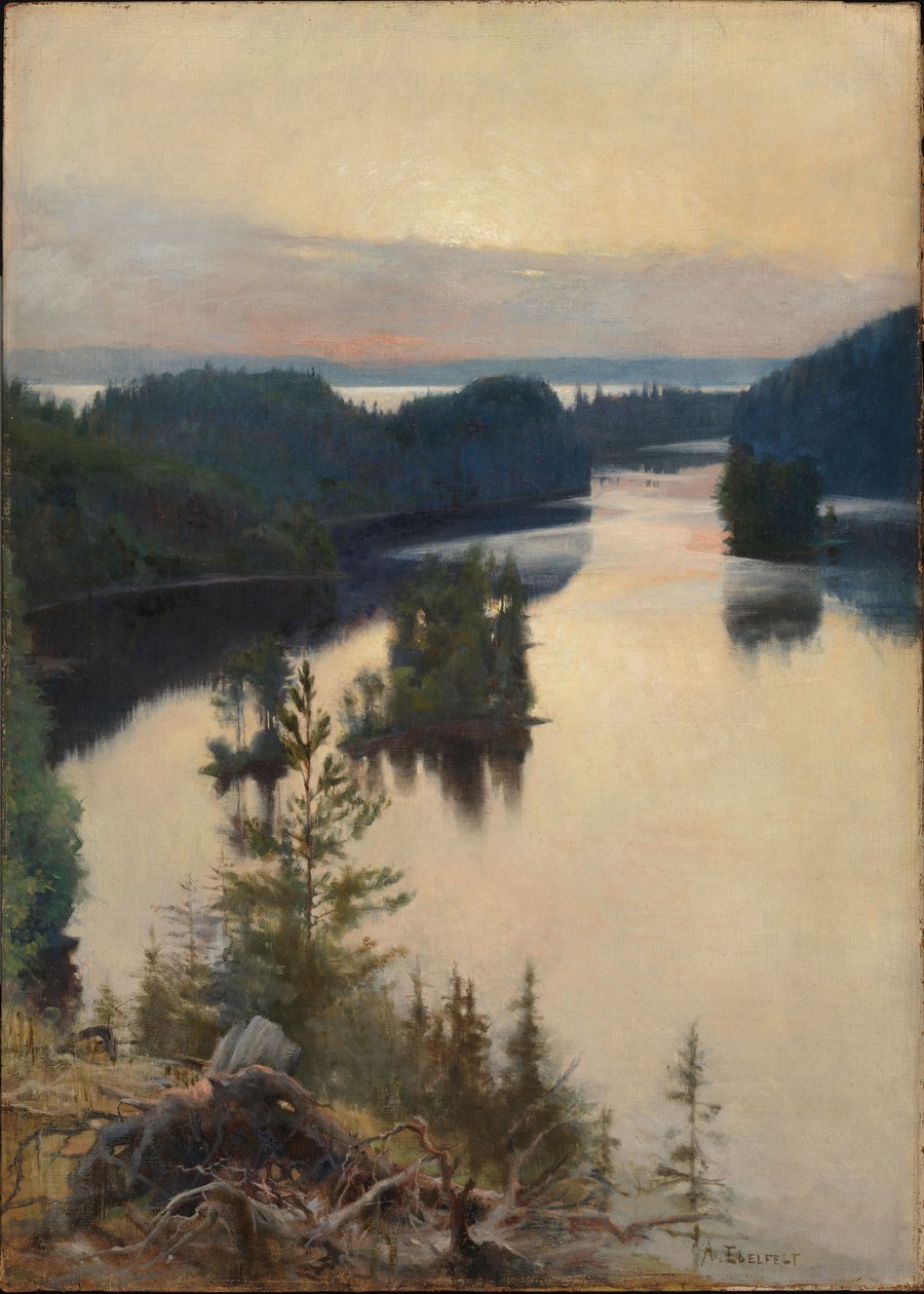 Kaukolan harjanne auringonlaskun aikaan tekijältä Albert Edelfelt