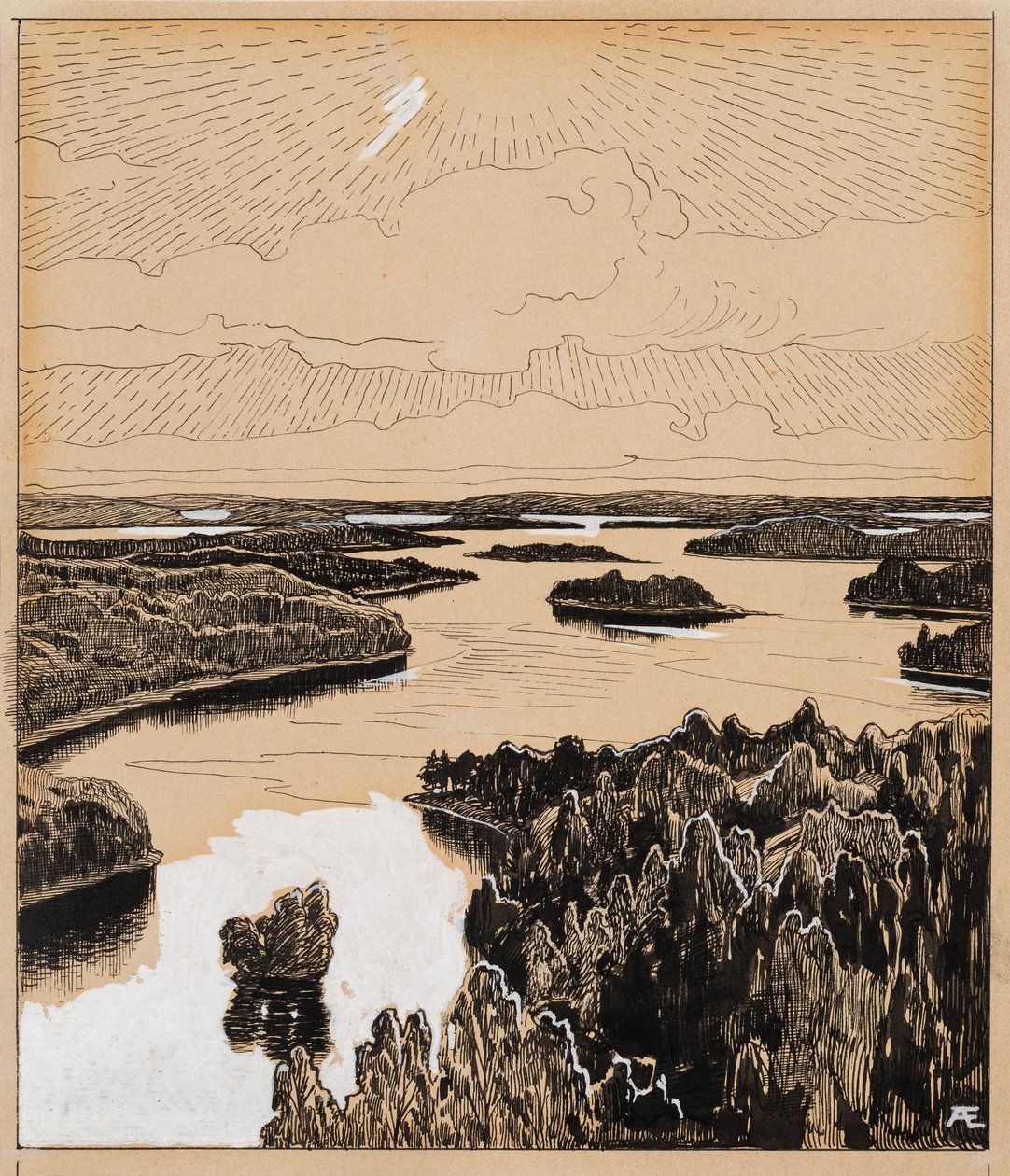 Saimaa runosta "Heinäkuun viides päivä" tekijältä Albert Edelfelt