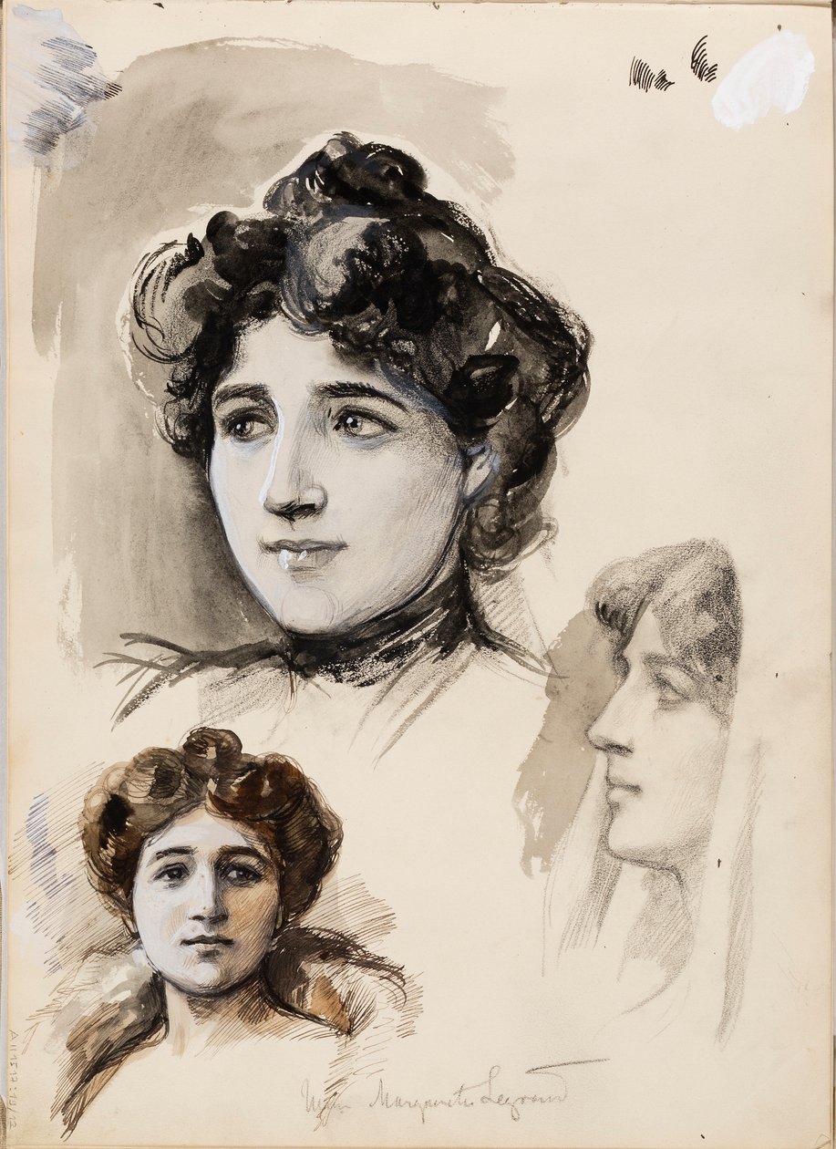 Mme Marguerite Legrand, luonnoksia tekijältä Albert Edelfelt