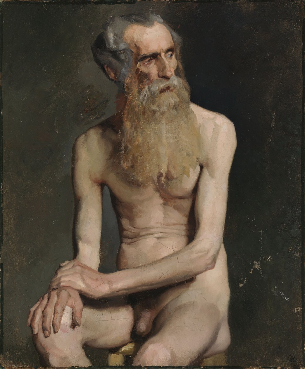 Istuva vanha mies, akatemian opinnäyte tekijältä Albert Edelfelt