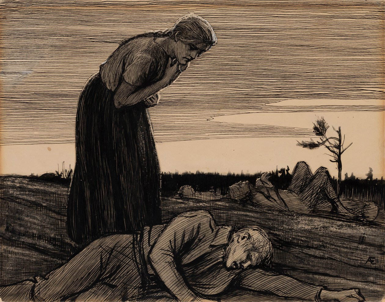 Taistelukentällä – runosta ”Maalaistyttö” tekijältä Albert Edelfelt