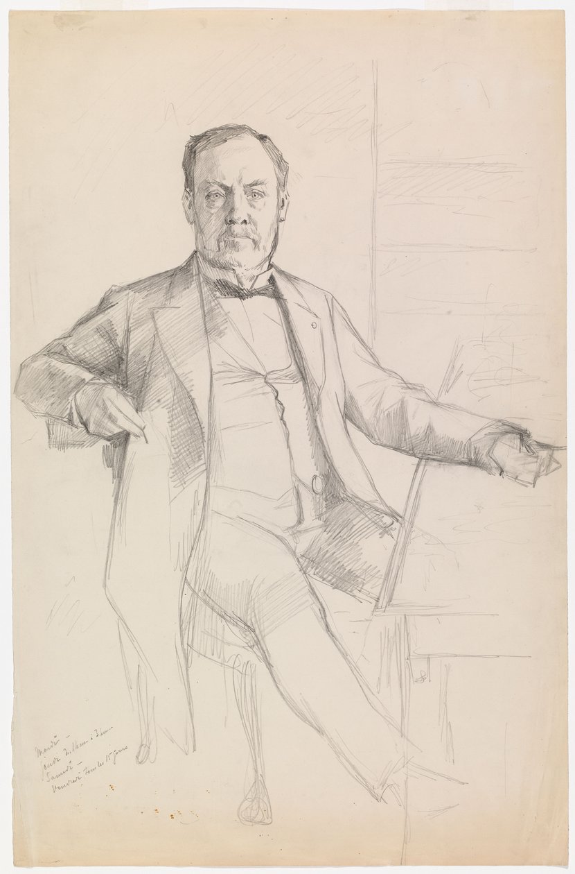 Louis Pasteurin muotokuva, luonnos tekijältä Albert Edelfelt