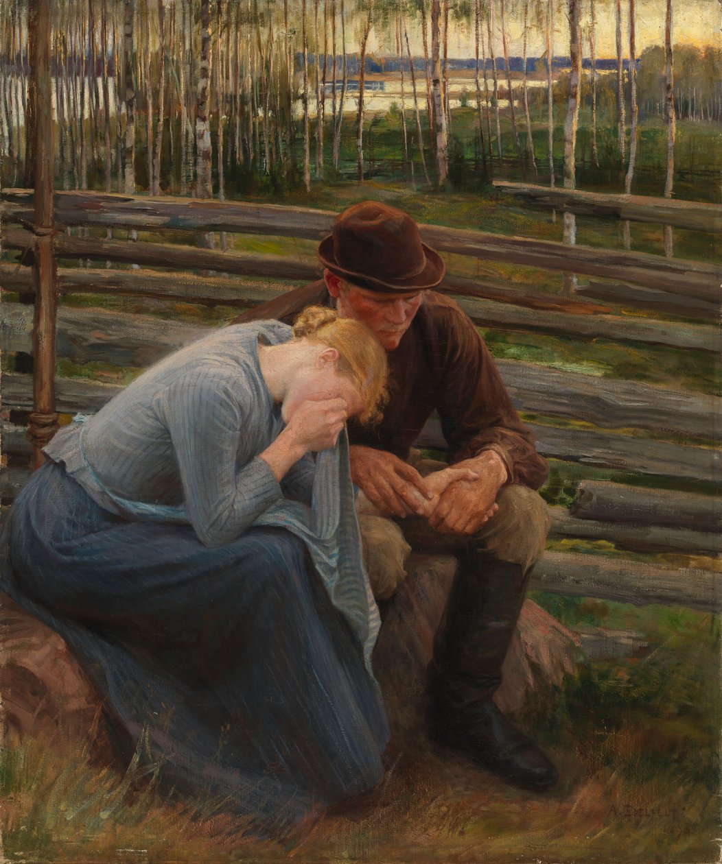Suru, muunnelma runon ”At the Fair of Vernamo” kuvituksesta; Suru tekijältä Albert Edelfelt