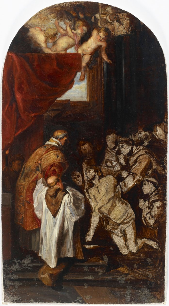Die letzte heilige Kommunion des Heiligen Franziskus von Assisi, Kopie nach Rubens tekijältä Albert Edelfelt