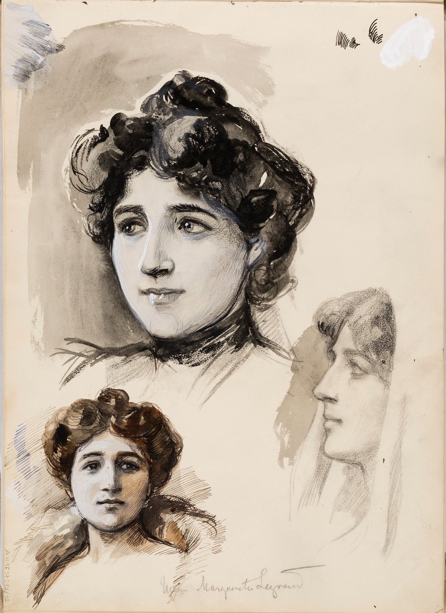 Mme Marguerite Legrand, luonnoksia tekijältä Albert Edelfelt