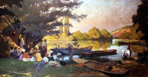 Piknik kohtaus tekijältä Albert Edouard Puyplat