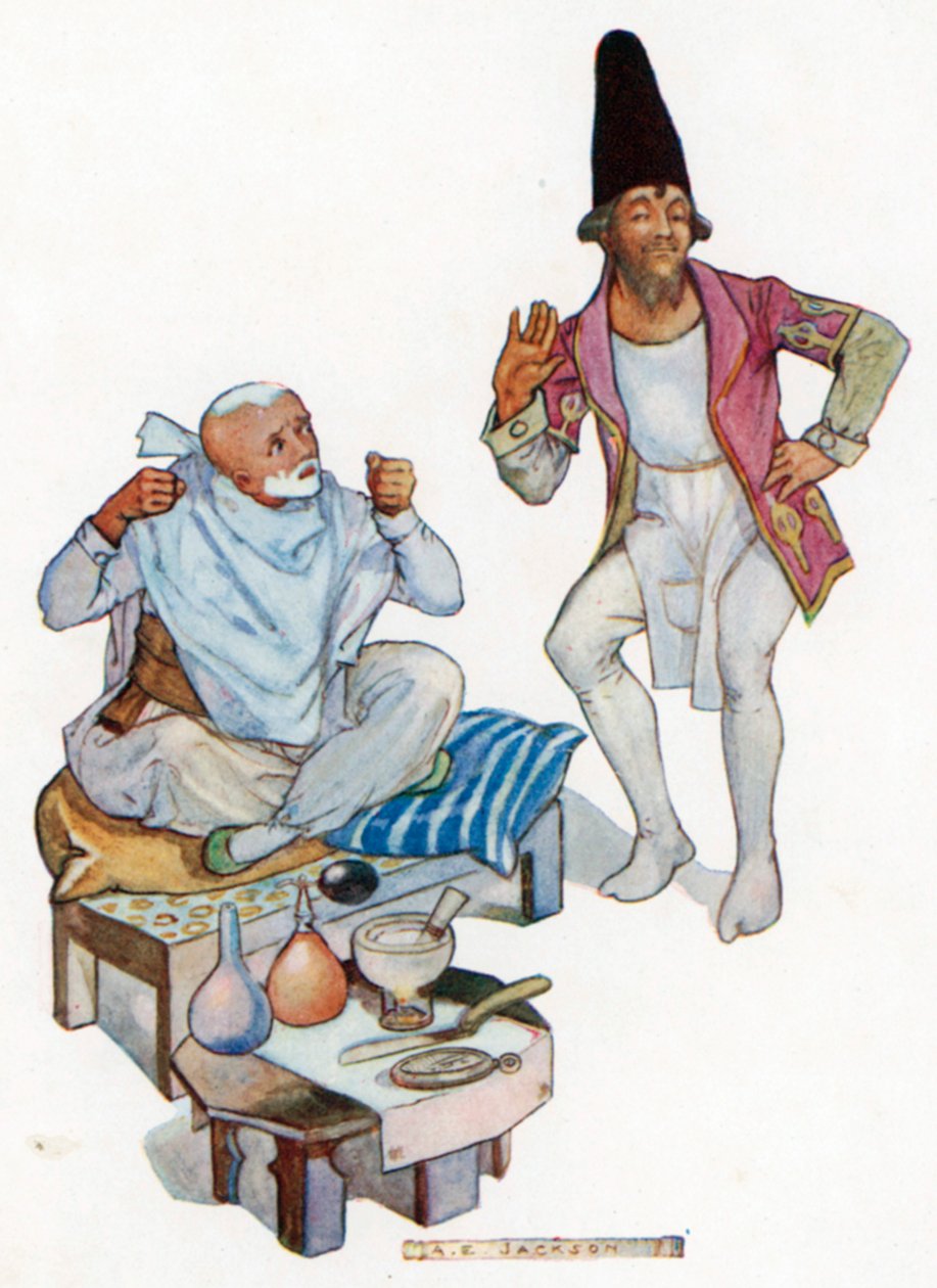 "Ole rauhassa, mestarini" (värilitografia) tekijältä Albert Edward Jackson