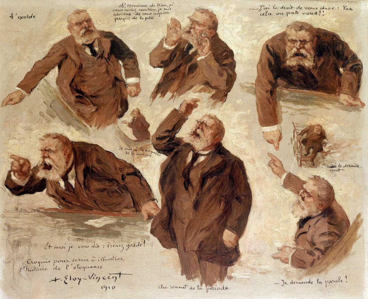Jean Jauresin eri ilmaisuja, 1910 tekijältä Albert Eloy Vincent