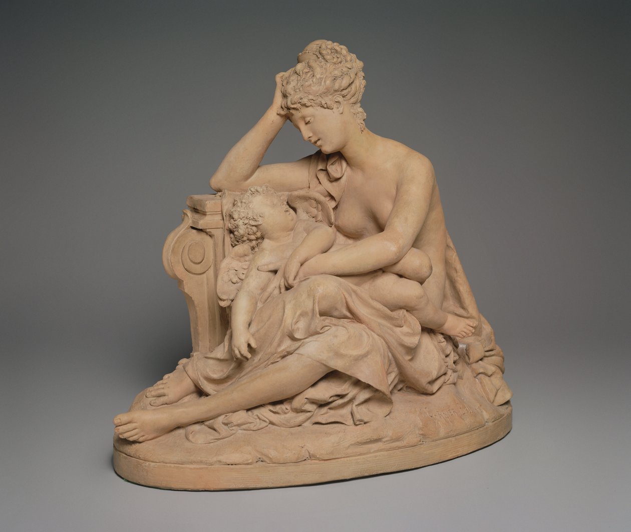 Venus ja rakkaus, n. 1864 (terrakotta) tekijältä Albert Ernest Carrier Belleuse