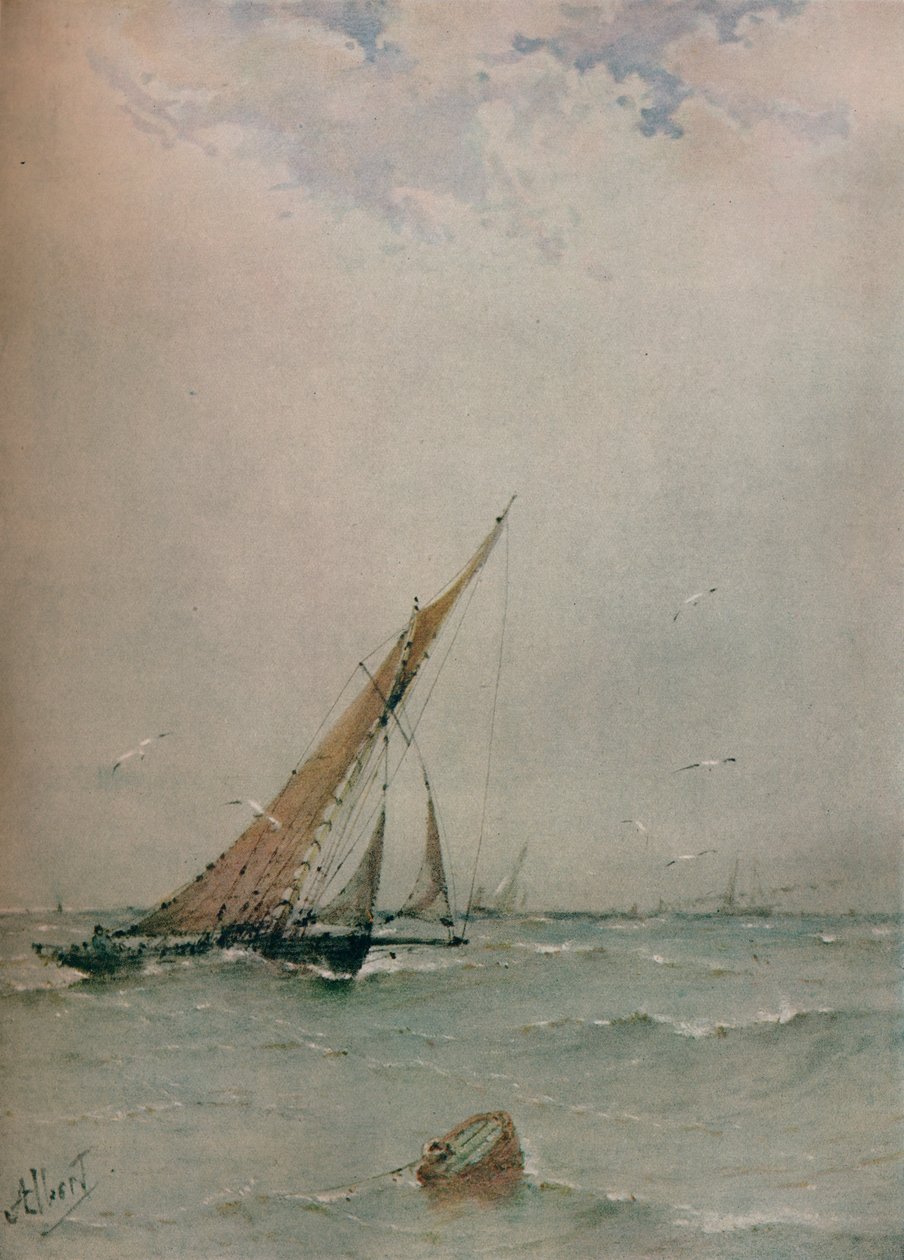 Harwich, Pohjanmeren troolarit, c1900 tekijältä Albert Ernest Markes