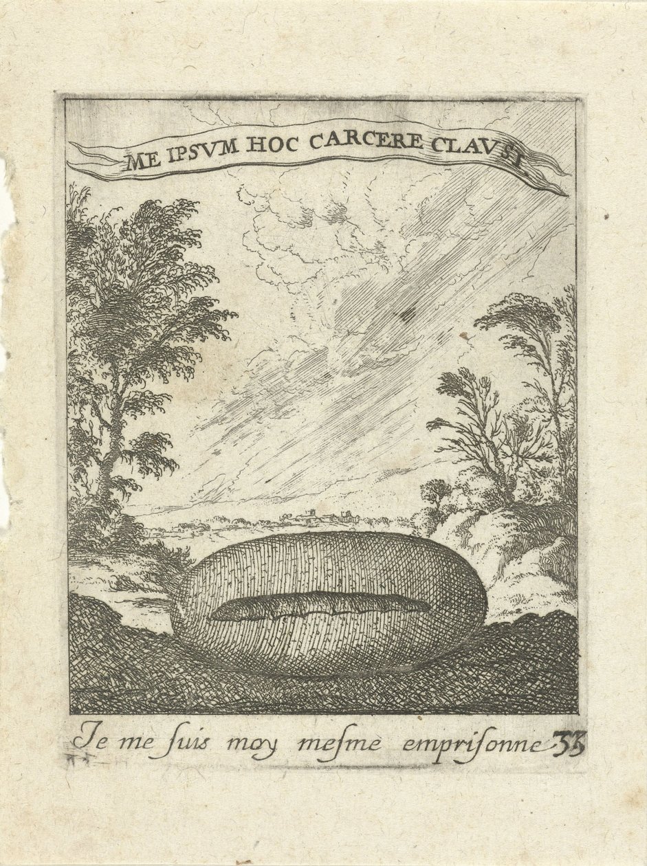 Maisema cocoonilla Moralising Love Emblems (sarjan nimi) Devises et emblesmes d