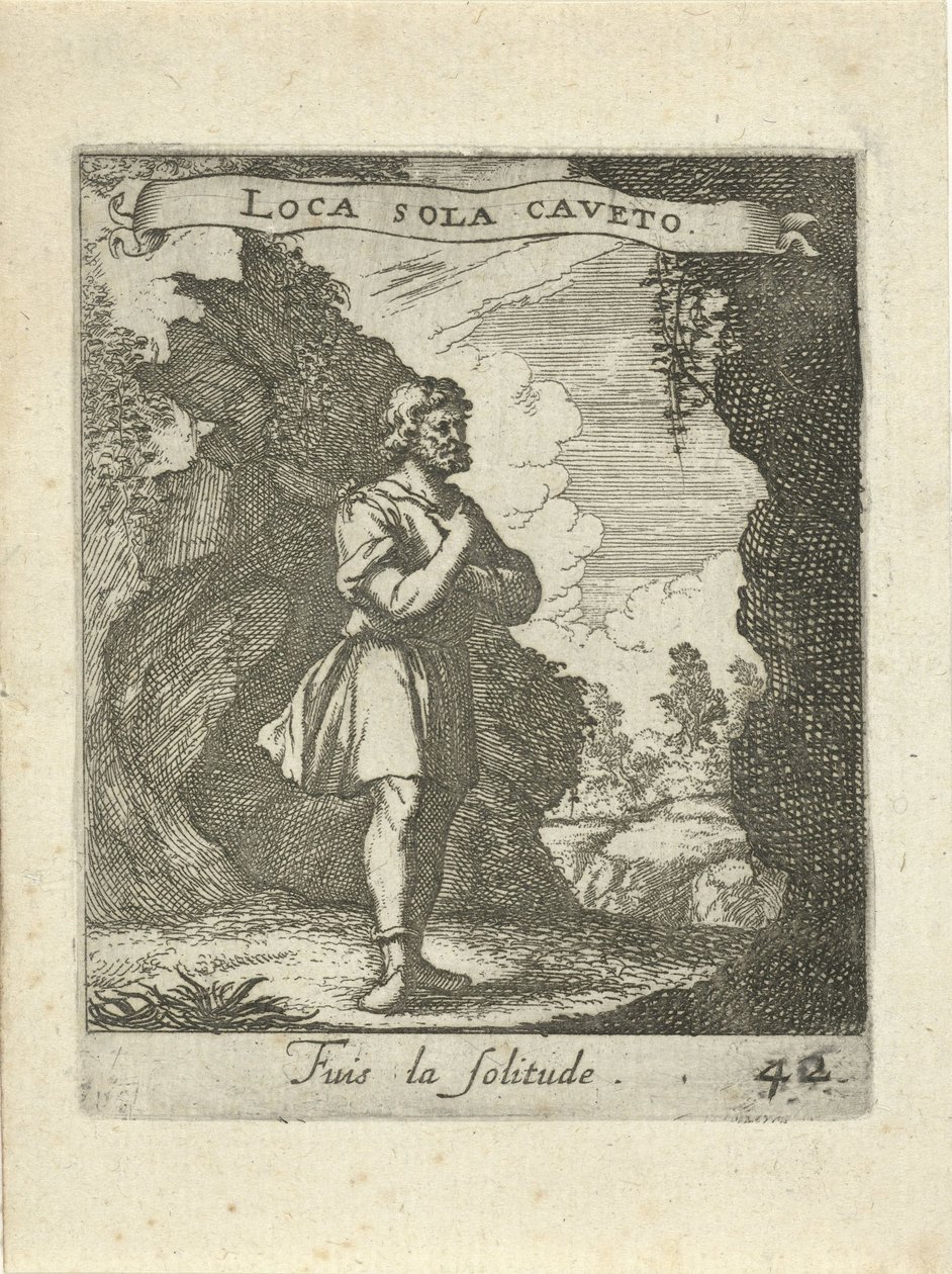Mies luolassa Moralising Love Emblems (sarjan nimi) Devises et emblesmes d