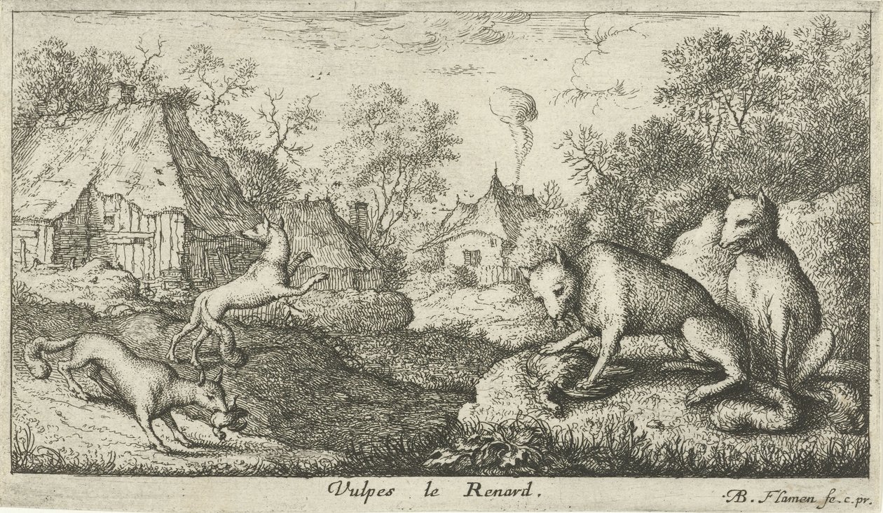 Ketut Vulpes le Renard (otsikko esineessä) Eri eläinlajit (sarjan nimi) tekijältä Albert Flamen