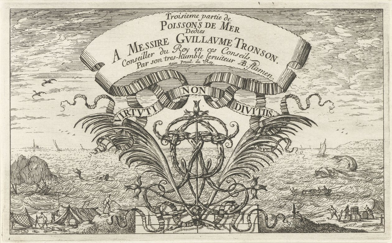 Merimaisema koriste-aseella Kalat ja muut meren eläimet - suolaisen veden kolmas sarja (sarjan nimi) Poissons de mer (sarjan nimi esineellä) tekijältä Albert Flamen
